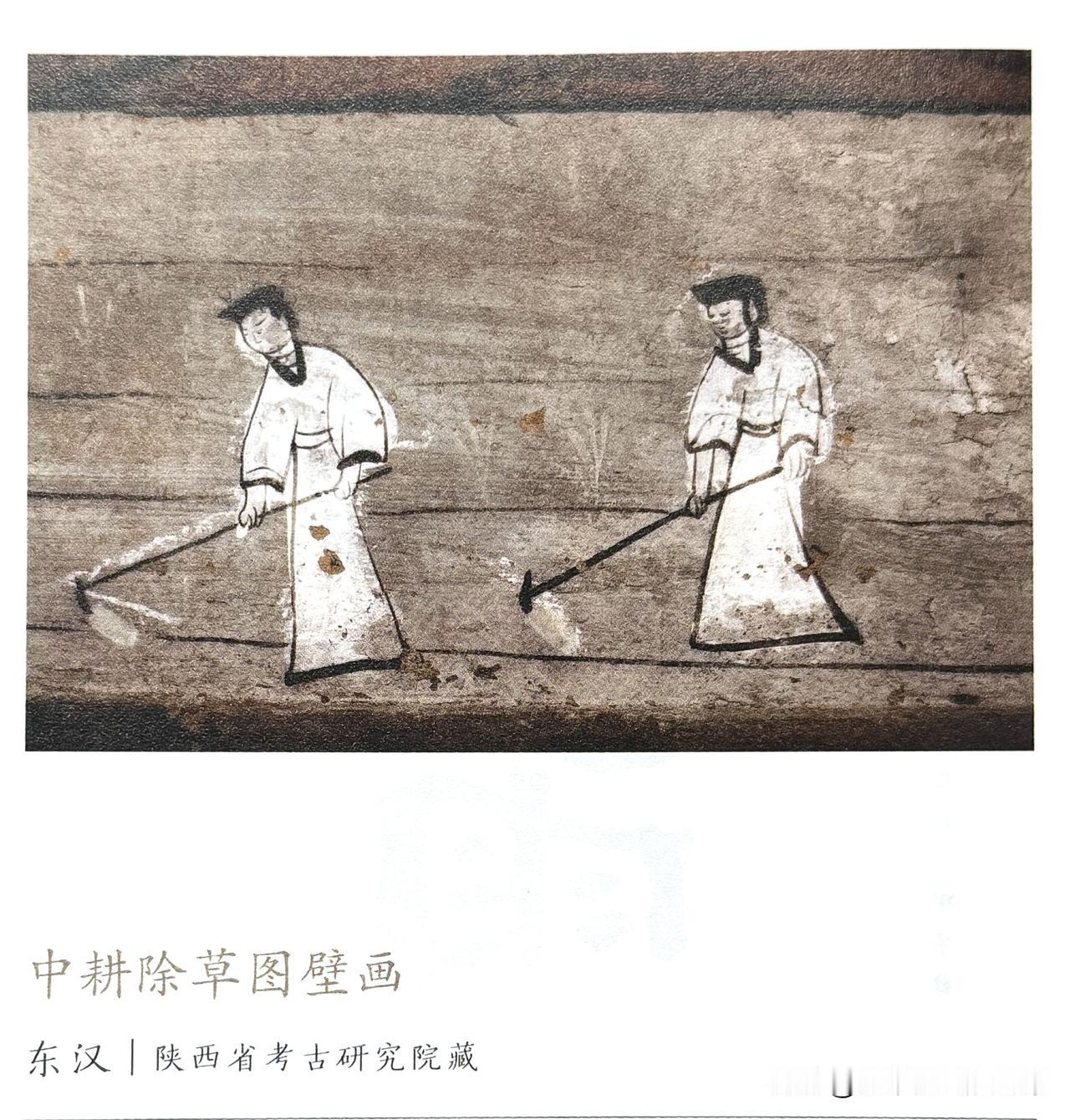 文博每日分享：中耕除草图壁画。时代东汉，现收藏于陕西省考古研究院。
2005年，