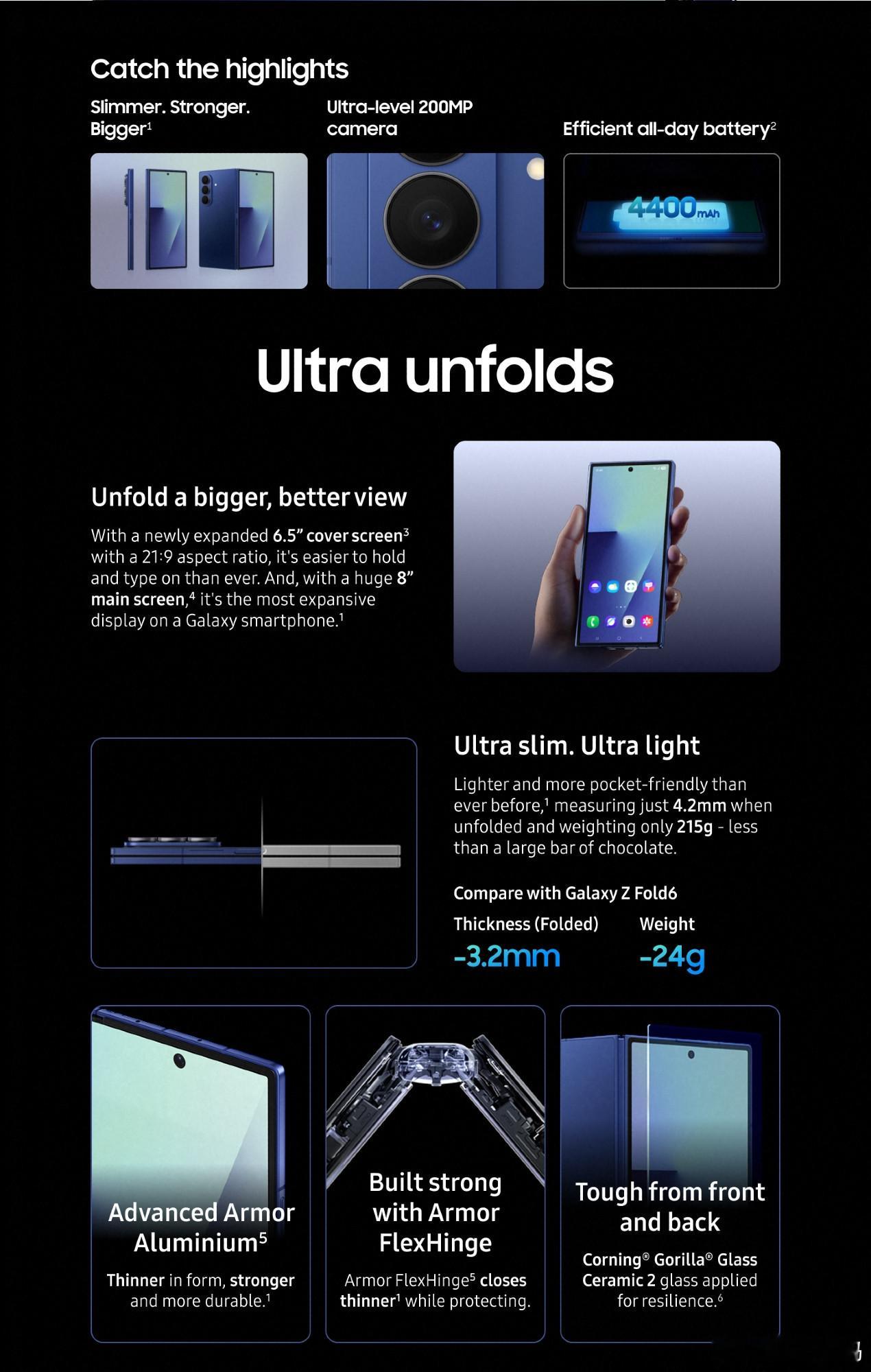 更多Galaxy Z Fold7官方参数介绍海报流出 ​​​