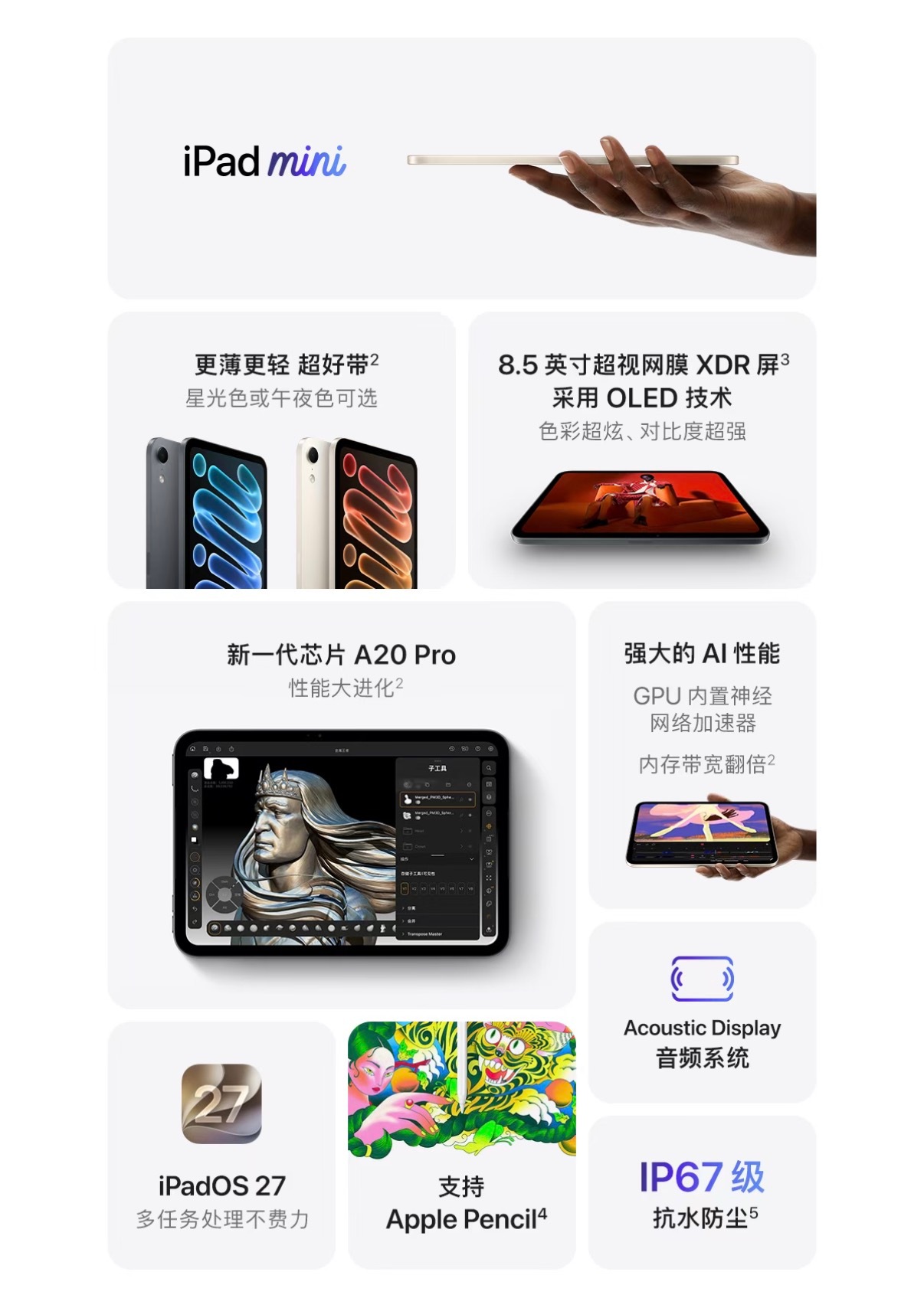 我买过上代两台 iPad mini，还都是蜂窝版。看完这代，我的感受很直接：升级