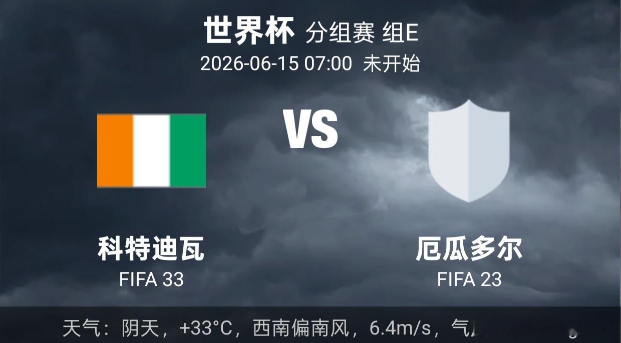 科特迪瓦vs厄瓜多尔 非洲劲旅对决南美铁壁，尽管同组还有德国队被普遍视为头号出线