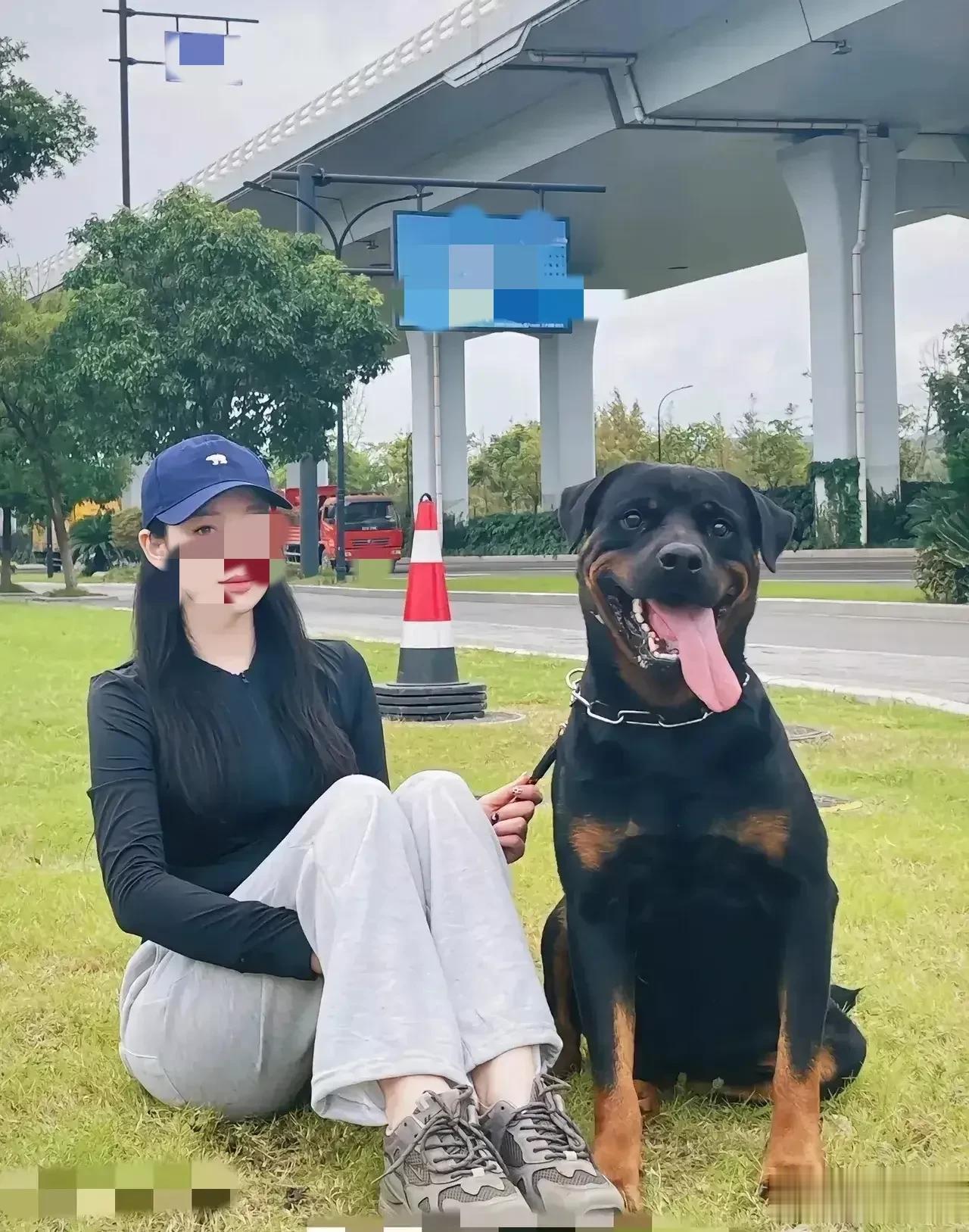 要小心了，女生养大型犬。

年轻女孩一般90多斤，而成年雄性罗威纳足有100多斤