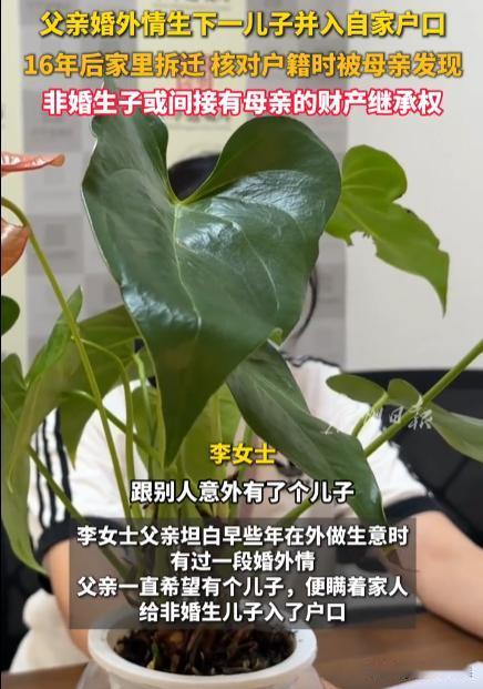 广州番禺，女子在整理户口本时，发现了父亲出轨的证据，父亲居然把16岁的私生子登记