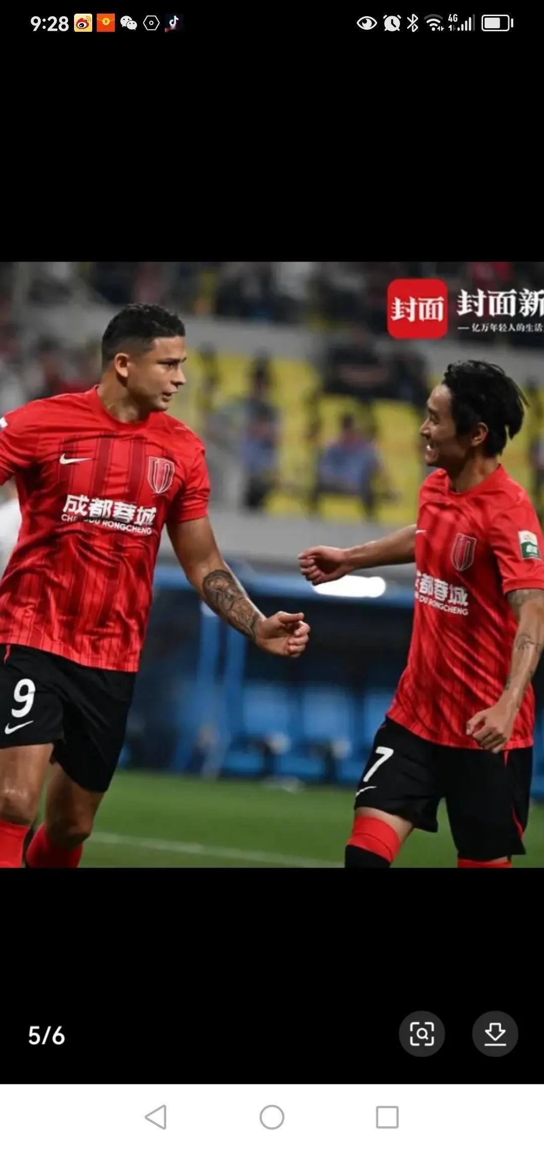 成都蓉城7：0狂屠青岛西海岸，创今年中超最大比分。
本场比赛成都大打攻势足球，青
