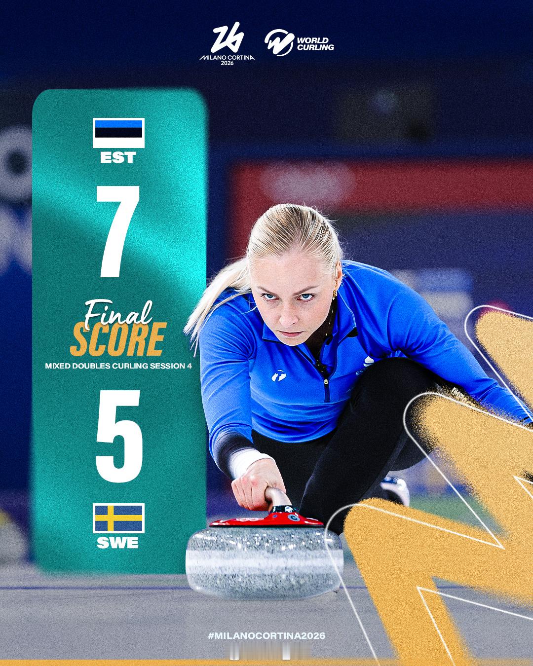 2026年米兰科尔蒂纳冬奥会 今晨混双第四轮赛果🇬🇧 8-7 🇨🇿🇪?