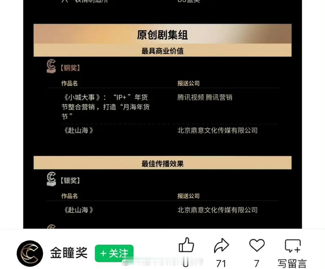 成毅赴山海和长安二十四计获得2026金瞳奖三项大奖成毅商业价值牛逼，之前莲花楼也