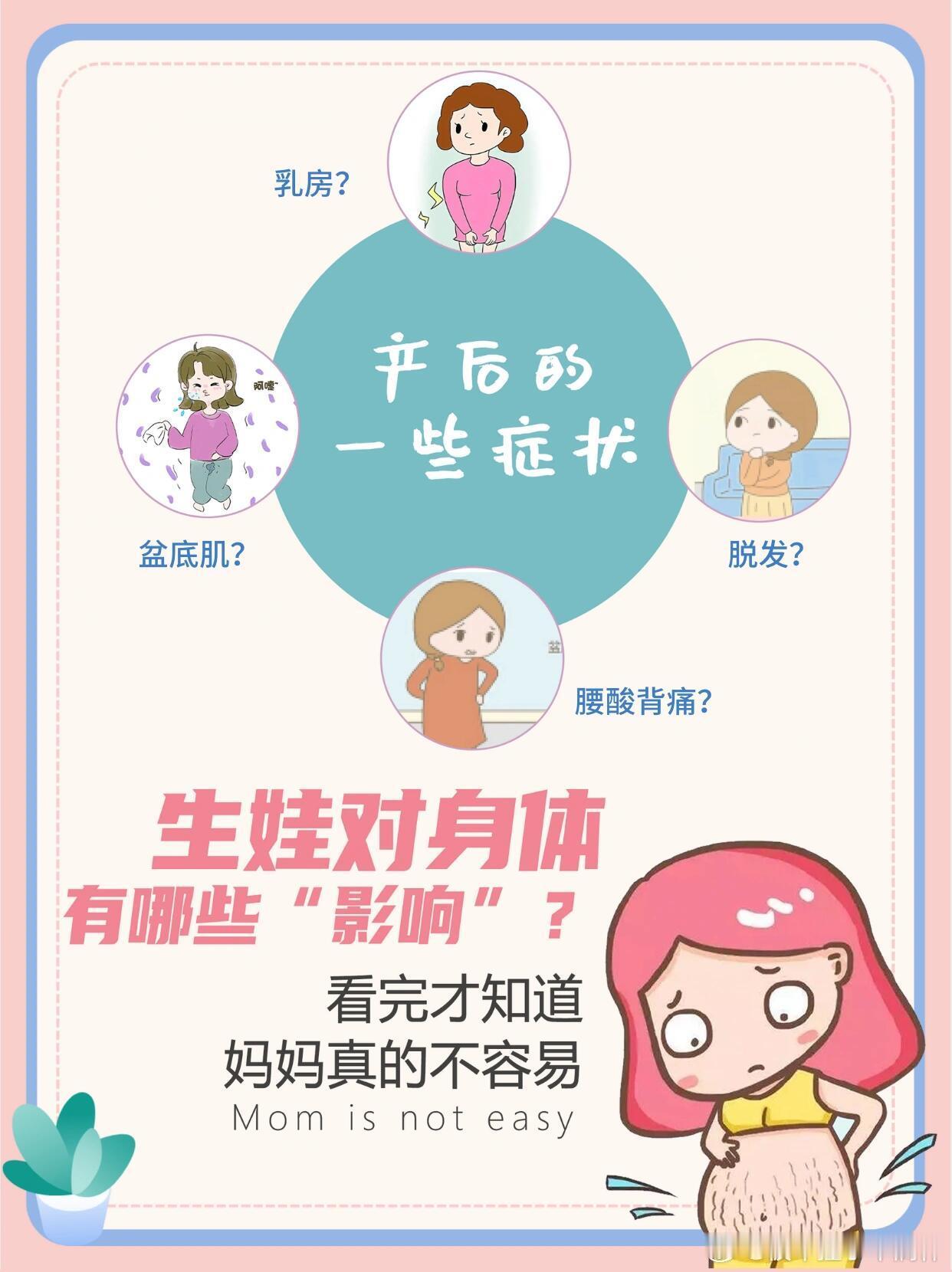 #生娃后对身体有哪些影响# 产后很多人把所有的关注都放在了宝宝身上，但产妈妈真的