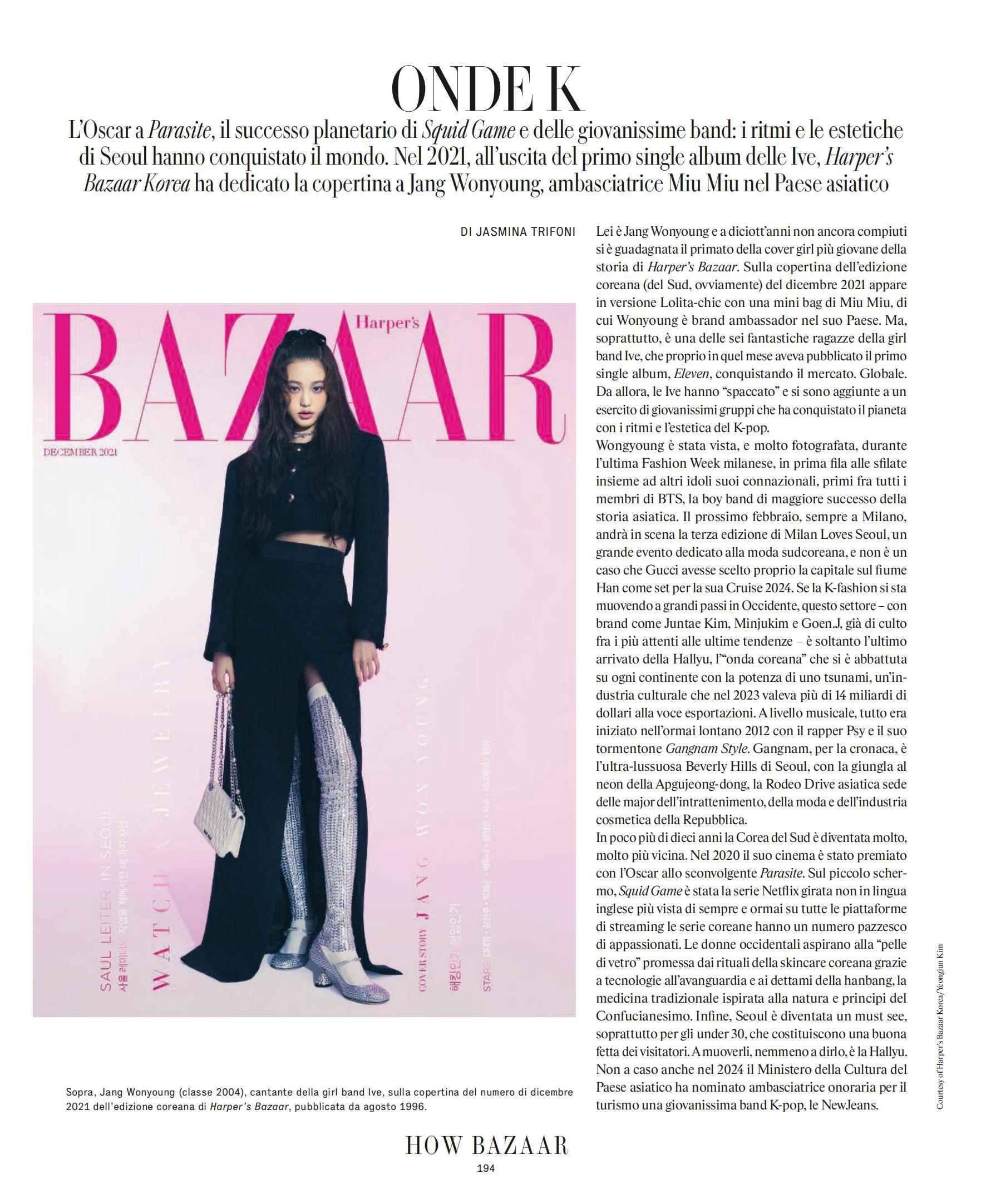 意大利版 Harper’s Bazaar 十一月刊里的 1P 内容 ，虽然主题是