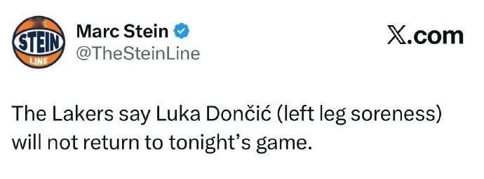 东契奇因左小腿肌肉酸痛 本场比赛不会回归愿无碍！！！🙏东契奇回了更衣室76人v