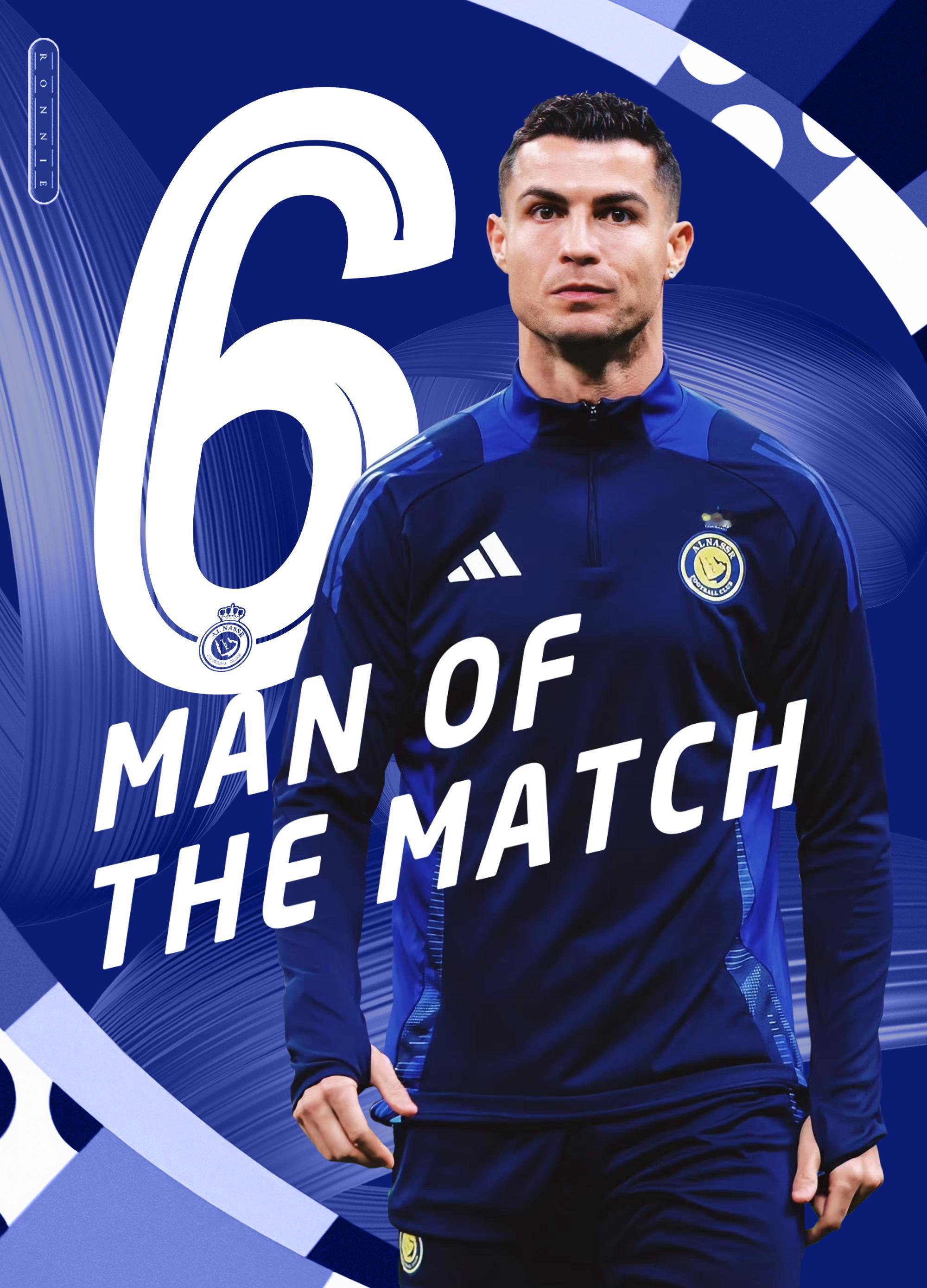 C罗本赛季沙特联MVP次数居首  ✦ 克里斯蒂亚诺·罗纳尔多是2024❖25赛季