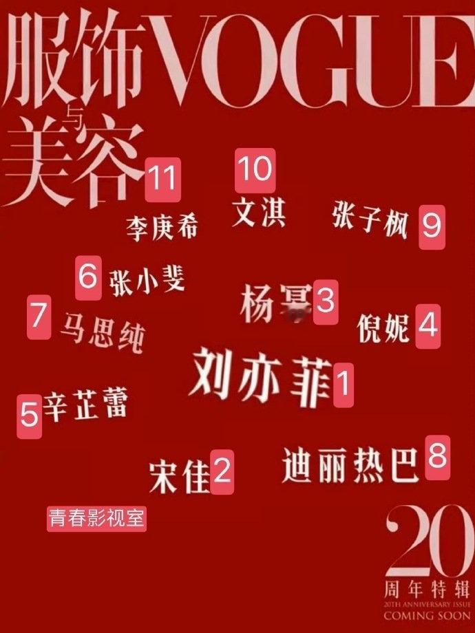 VOGUE金九群封位置还整上主C副C了[柯基]刘亦菲主C杨幂宋佳副C ​​​