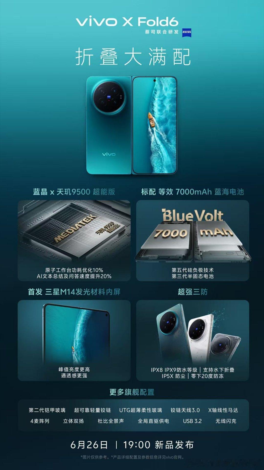 vivo X Fold6，大满配+小V单，一部，等于全部！展开AI工作台，合上全