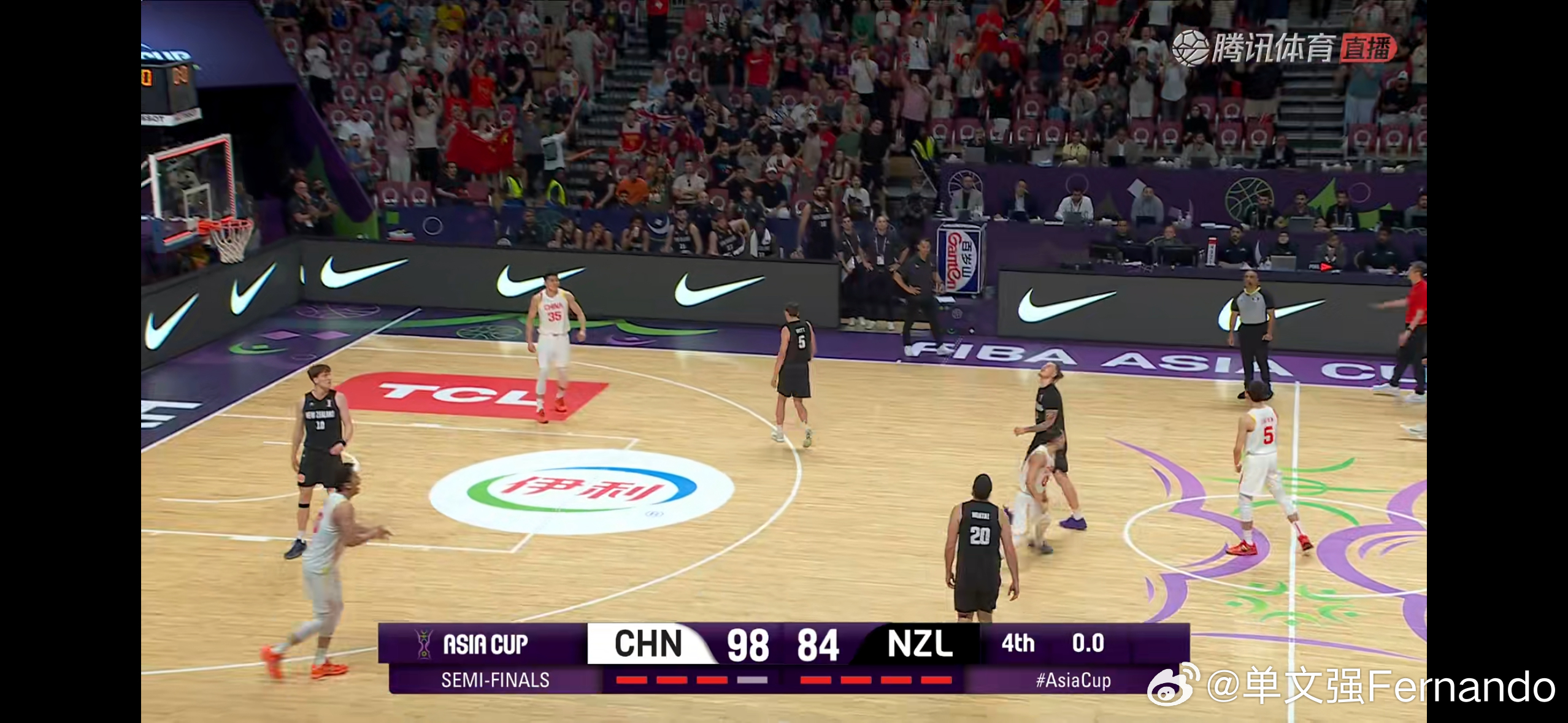 中国男篮！！！好棒！！！98-84亚洲杯半决赛赢了新西兰🇳🇿！！！赵睿神了神
