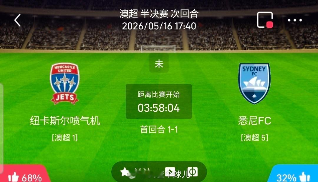 【足球】周六005澳超季后赛方向：纽卡斯尔喷气机vs悉尼FC澳超：纽卡斯尔喷气机