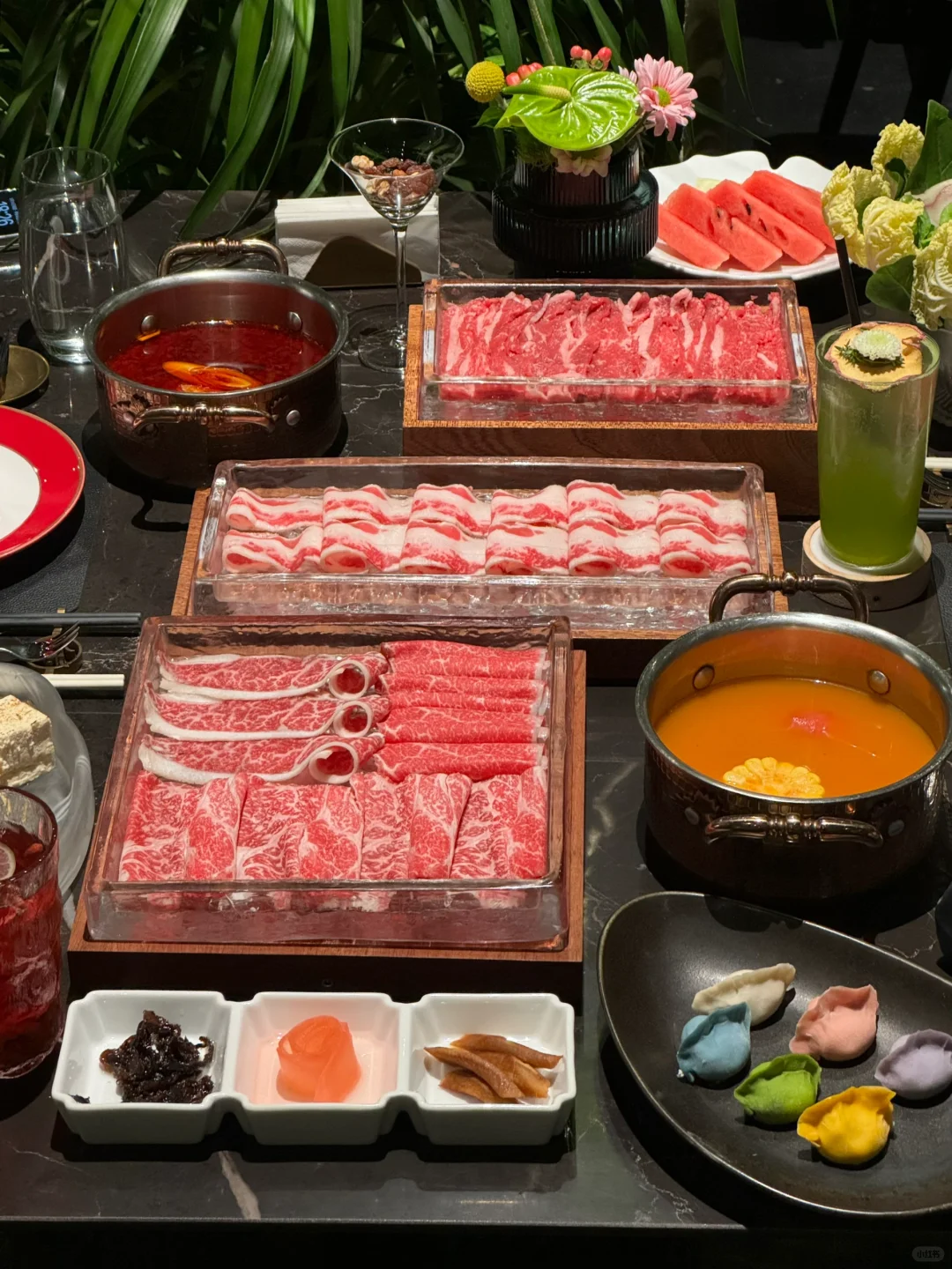 北京！人均100+的品质和牛火锅！纹理巨漂亮！