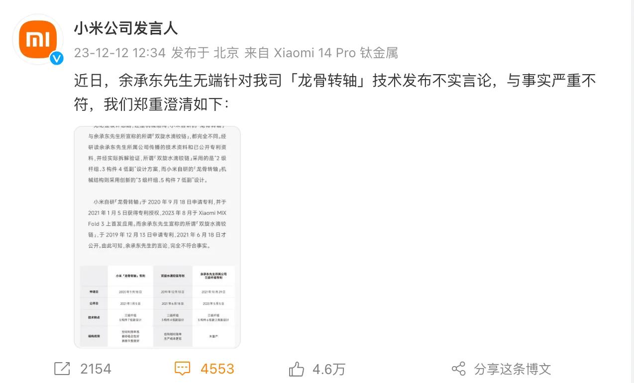 小米和余承东互怼这件事，真相在这里。

1，小米官方针对的是余承东，对于余承东的