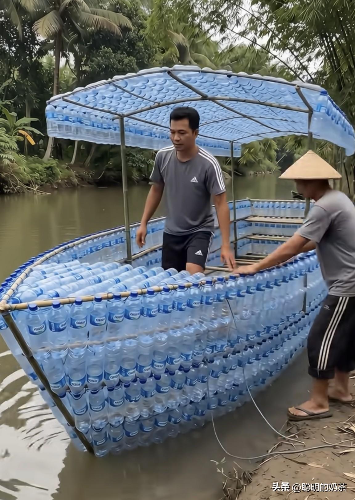 能用矿泉水瓶做船也是个天才，我就不信你不会沉船！
