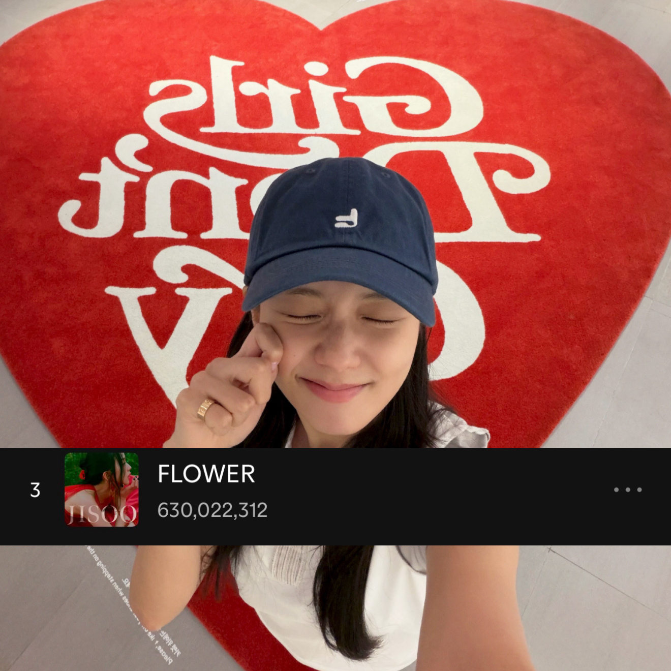 JISOO的《FLOWER》目前在 Spotify 上的播放量现已超过 6.3 