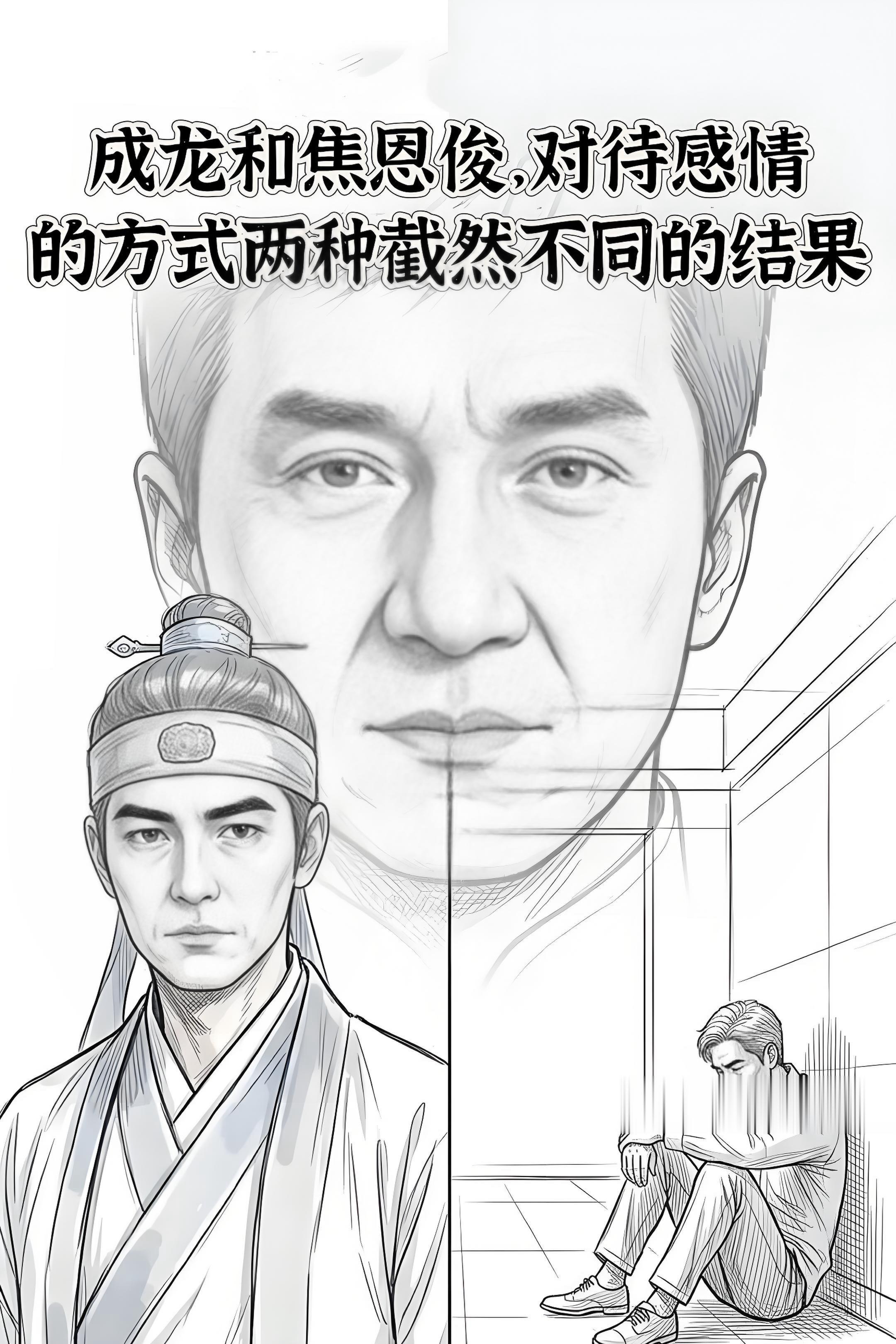 成龙和焦恩俊，对待感情的方式，两种截然不。同的结果