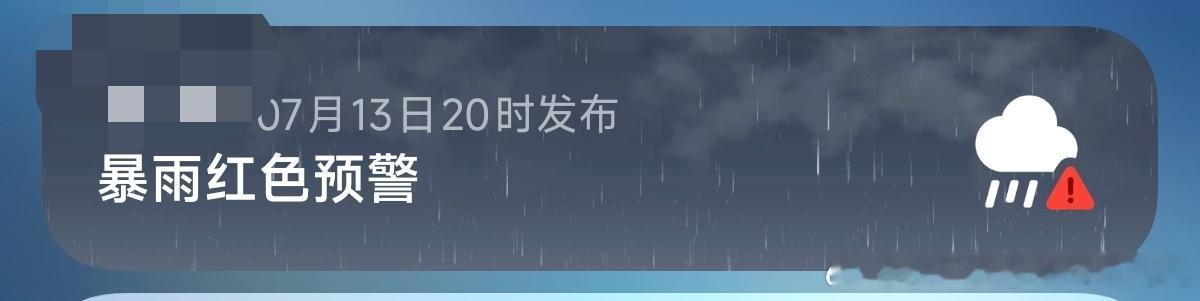 暴雨红色预警第一次见希望雨不要太大吧 