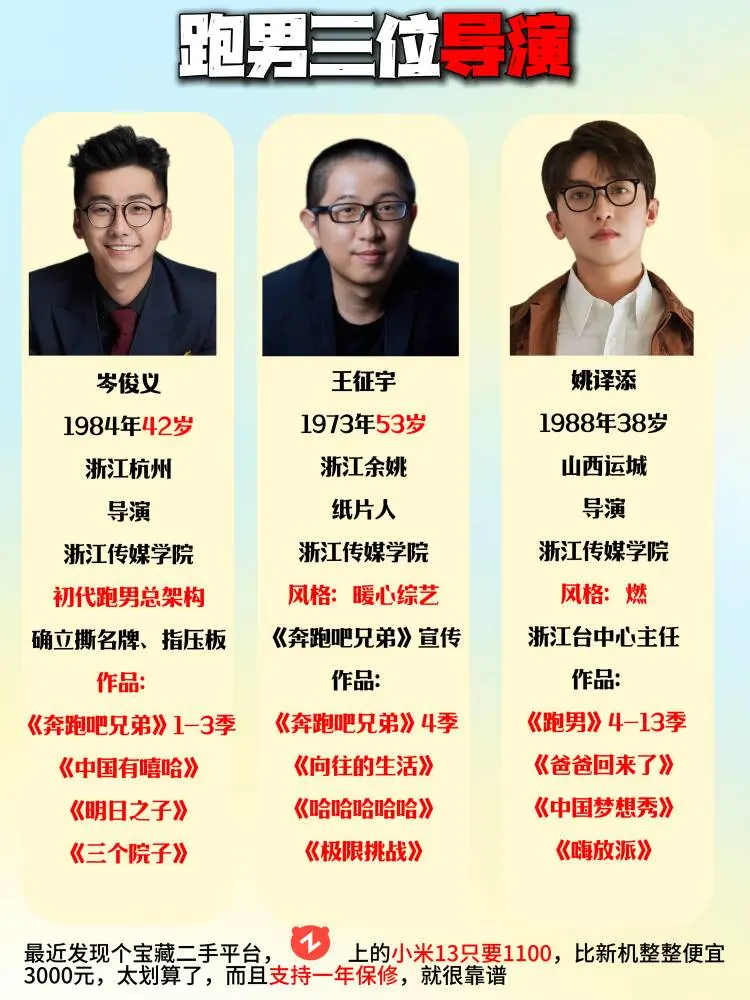 跑男三位导演，谁更有含金量？