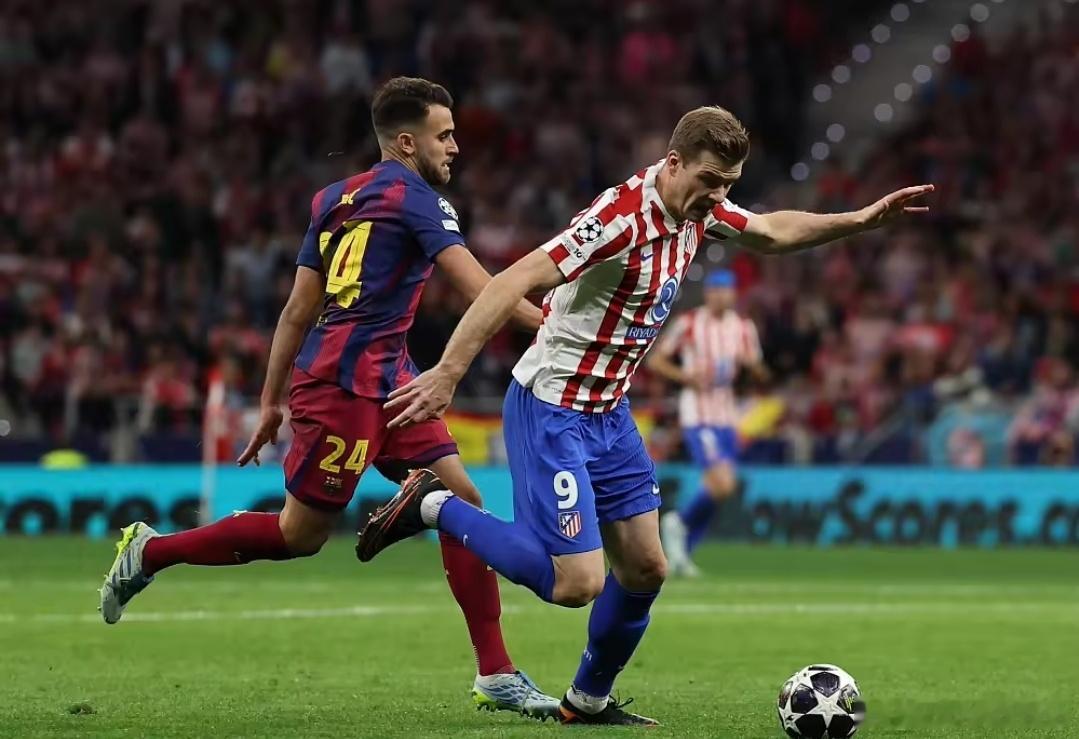 虽胜犹败！巴萨客场2-1拿下马竞仍出局，红牌成为系列赛最大败因。埃里克·加西亚下