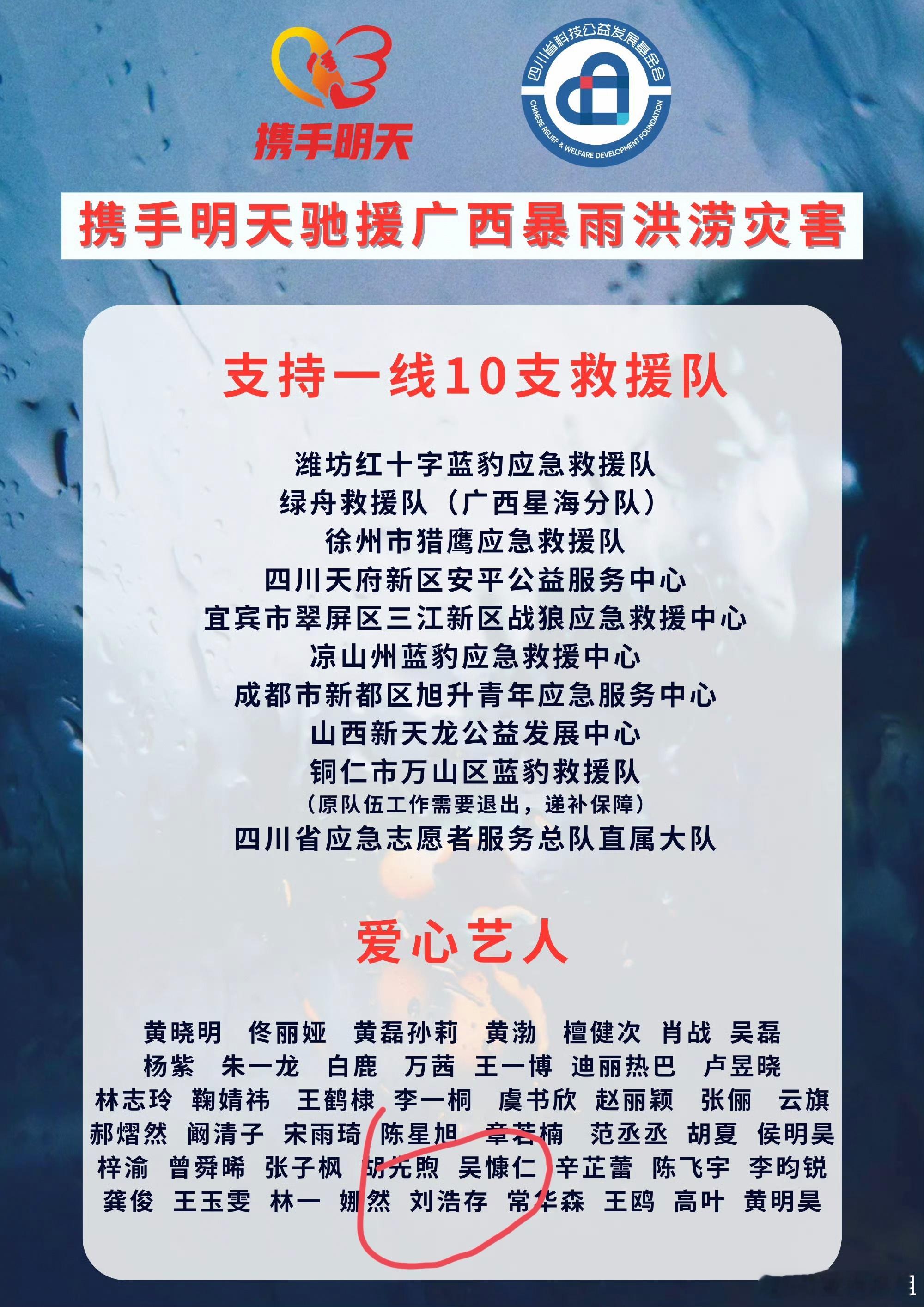 刘浩存驰援广西刘浩存驰援广西水灾刘浩存驰援广西，愿洪水早日退去，大家都平安。 