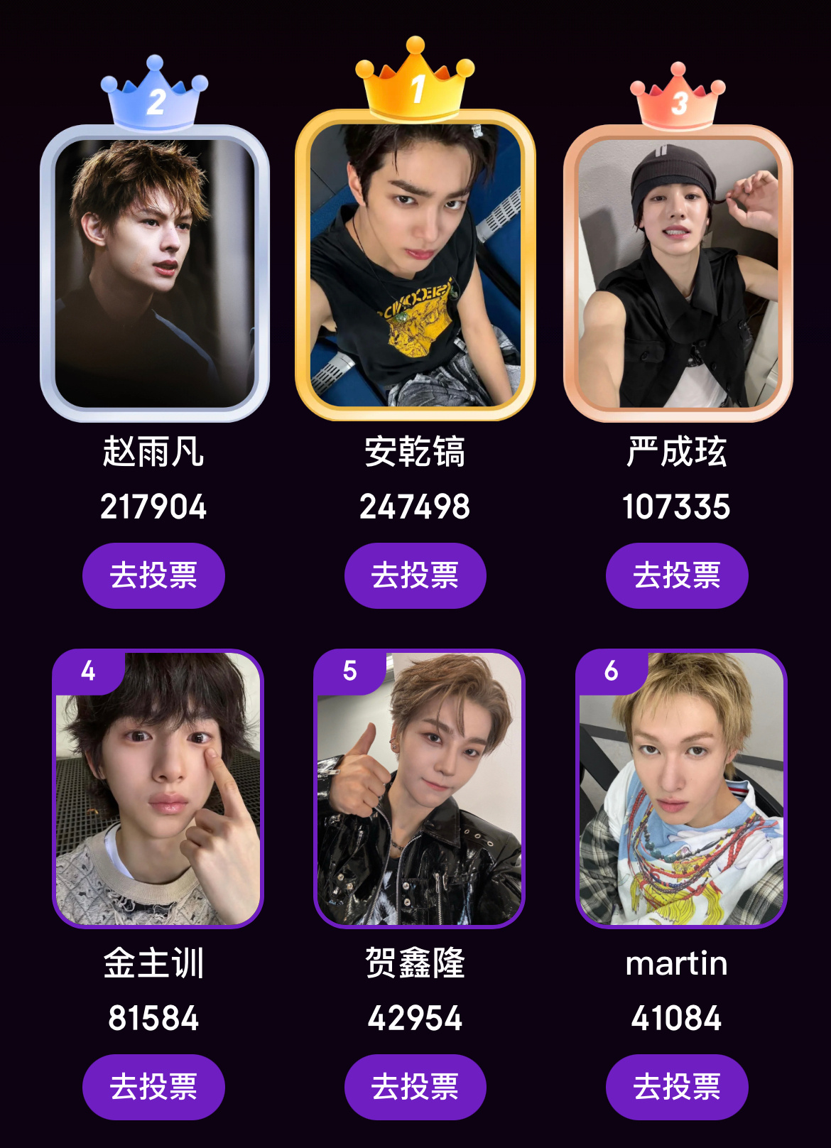 六代男团神颜候选，会有全国27大屏安乾镐 赵雨凡 严成玹 金主训 贺鑫隆马丁 沈