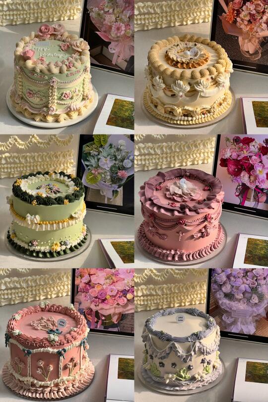 成都几鱼氛围感复古奶油裱花蛋糕[搜索高亮]·0310期学员作品 🍃自...