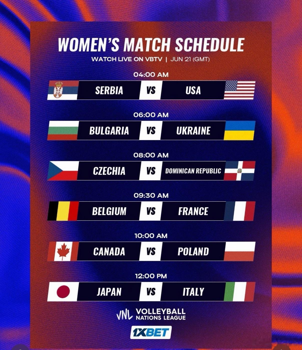 【VNL五局日吗】捷克3-2多米尼加比利时3-2法国加拿大3-2波兰保加利亚3-