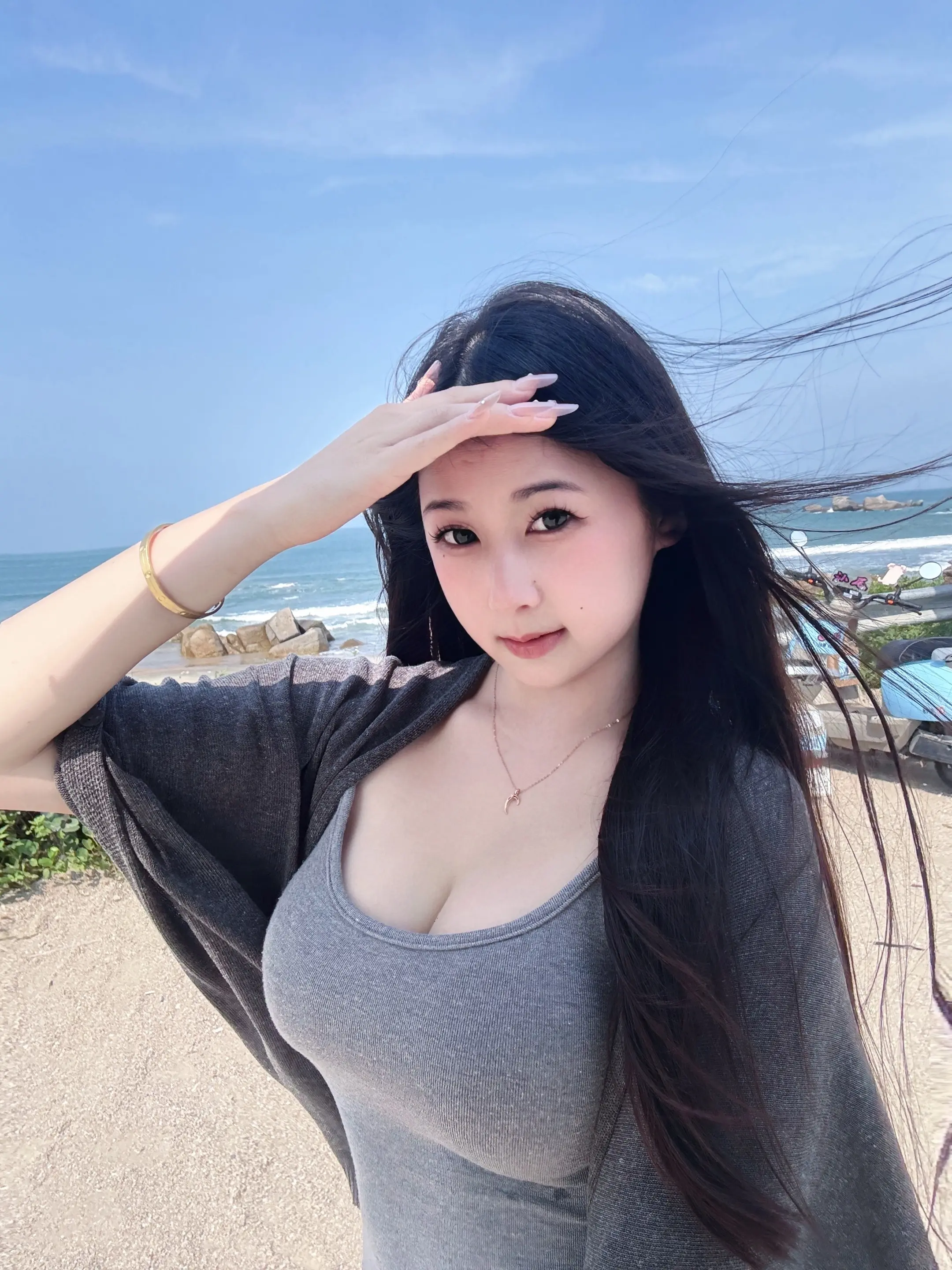 吹海边的风