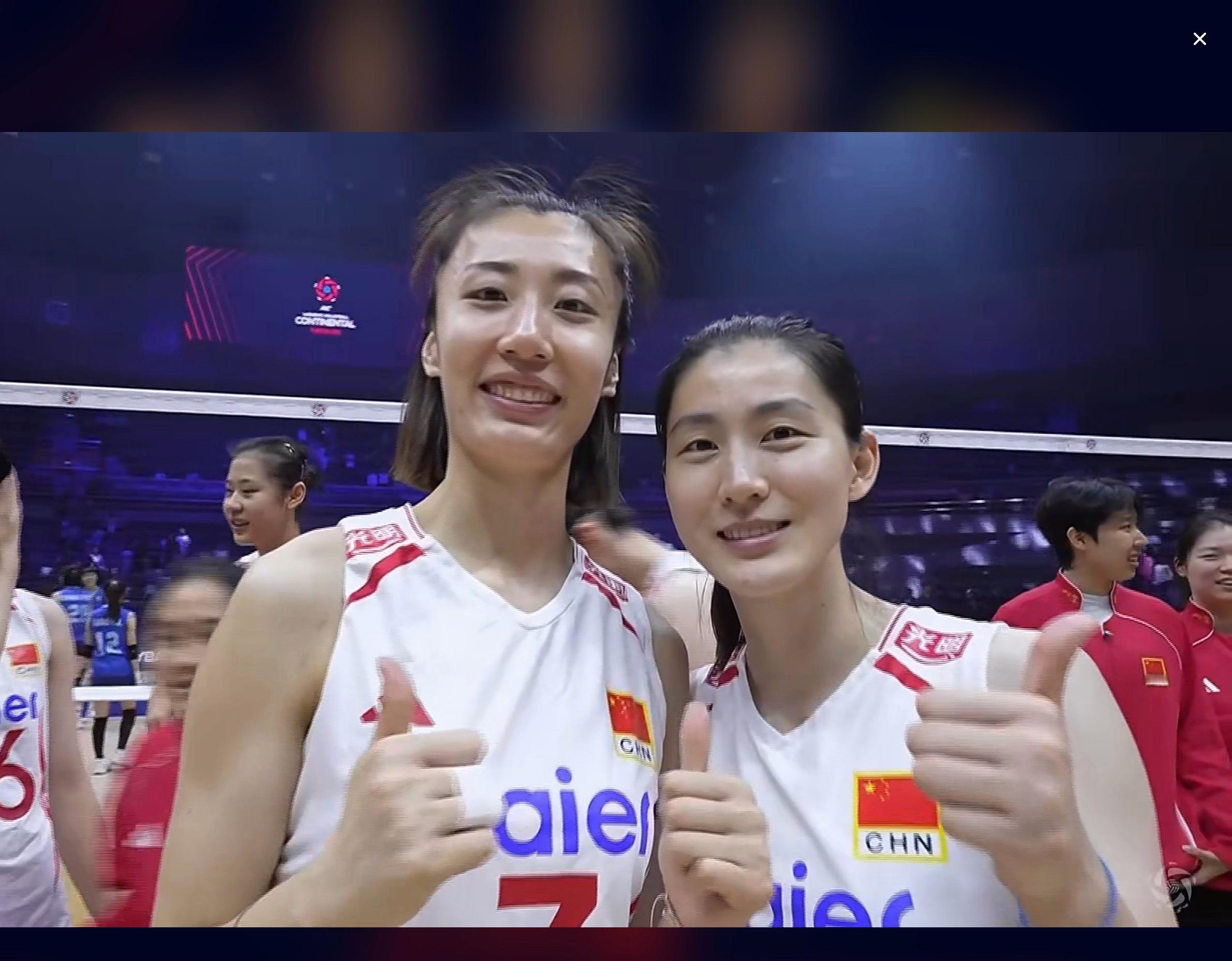 王媛媛与刁琳宇，特别有爱的57Line！中国女排3比0中华台北女排中国女排小组赛