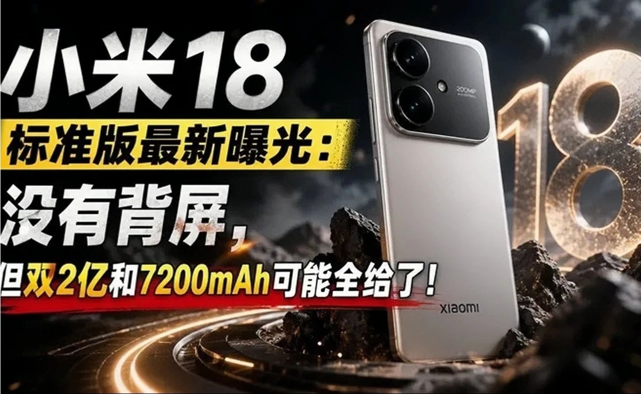 小米18标准版最新曝光：没有背屏，但双2亿和7200mAh可能全给了！