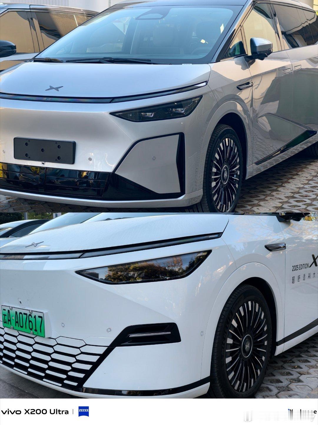 明日星舰小鹏x9 增程x9的外观改动不小，和纯电版摆在一起的话，感觉增程设计的线