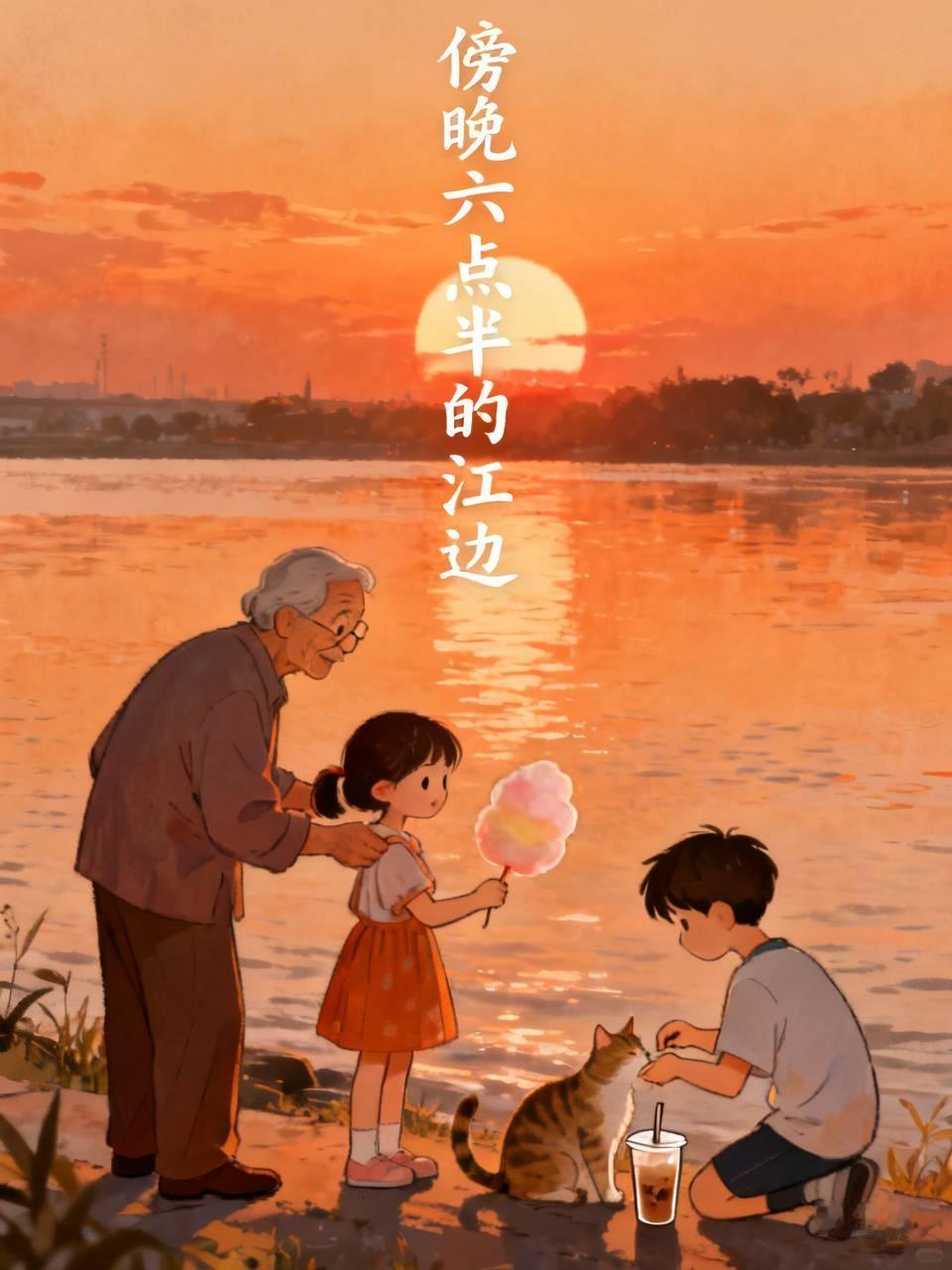 傍晚六点半绕着江边步道走，刚好撞上橘子色的落日把江面铺成碎金，连风裹着的桂花香都