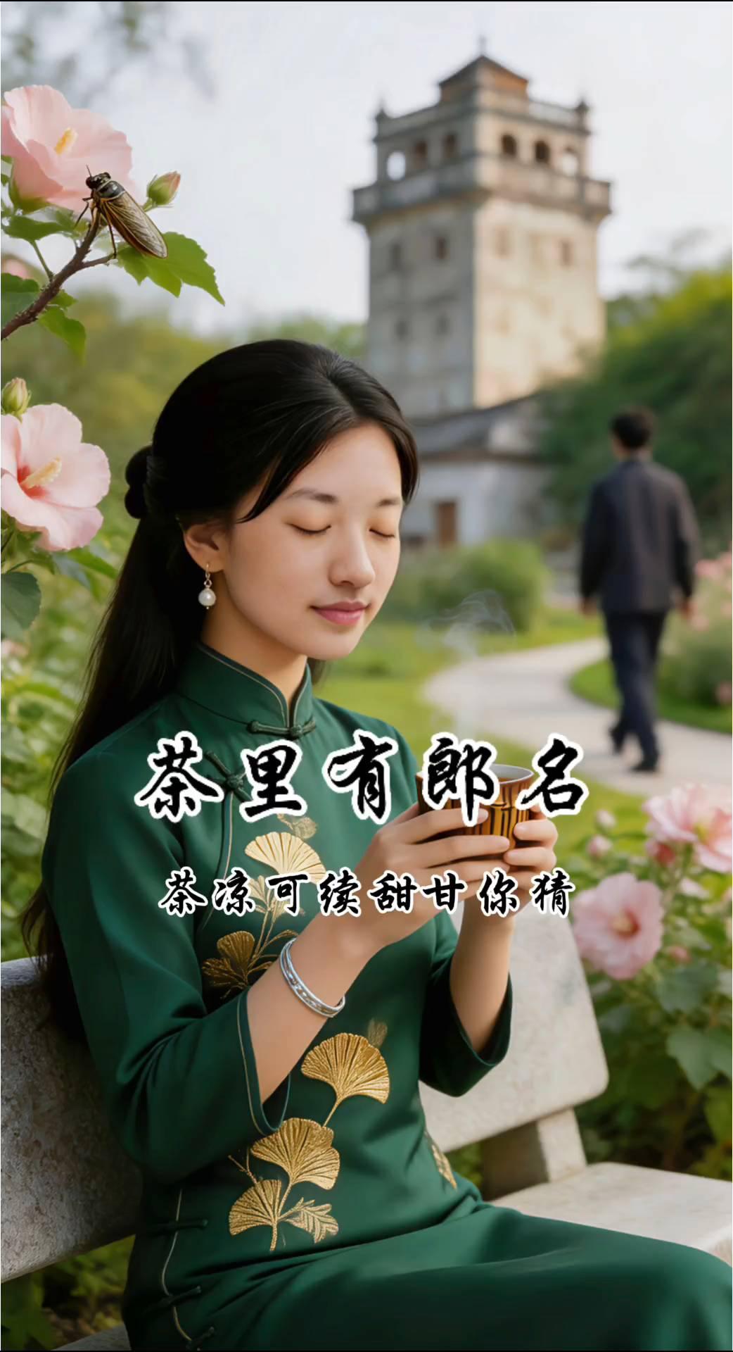 茶里有郎名，茶凉可续甜甘你猜。
开平碉接的黄昏，我最怕看茶业上那盏新会柑普，它空
