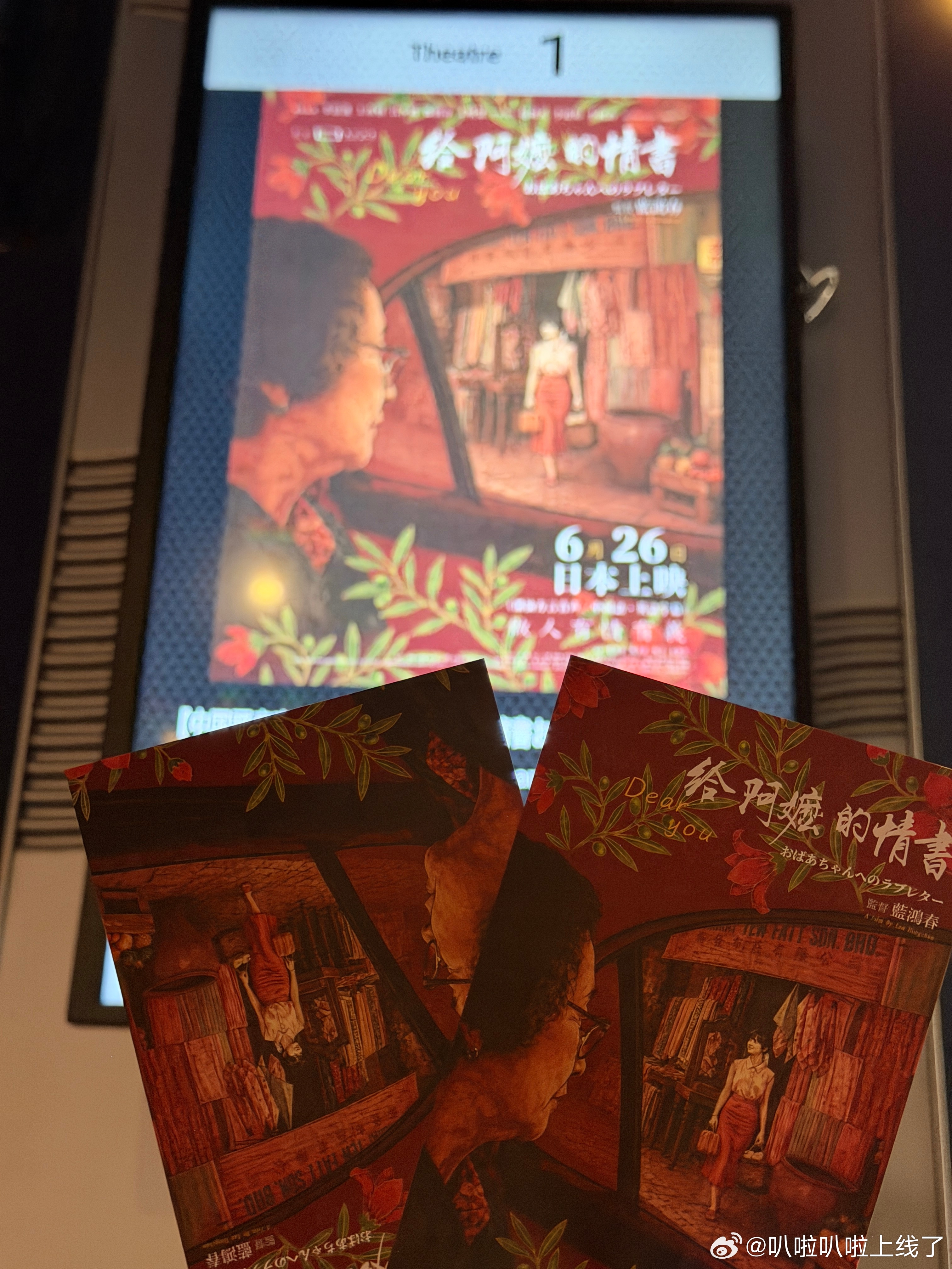 给阿嬷的情书 太好哭了跟kk还有俩朋友，我们四个差点儿哭晕在电影院 