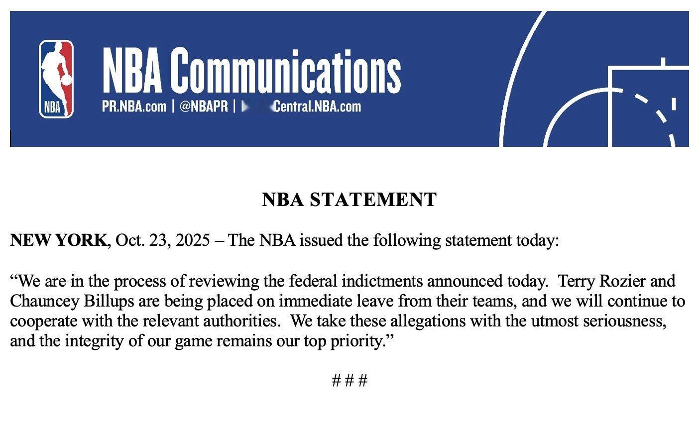 NBA官方声明：比卢普斯和罗齐尔即刻被勒令离开所属球队！！开拓者主教练的位置会是