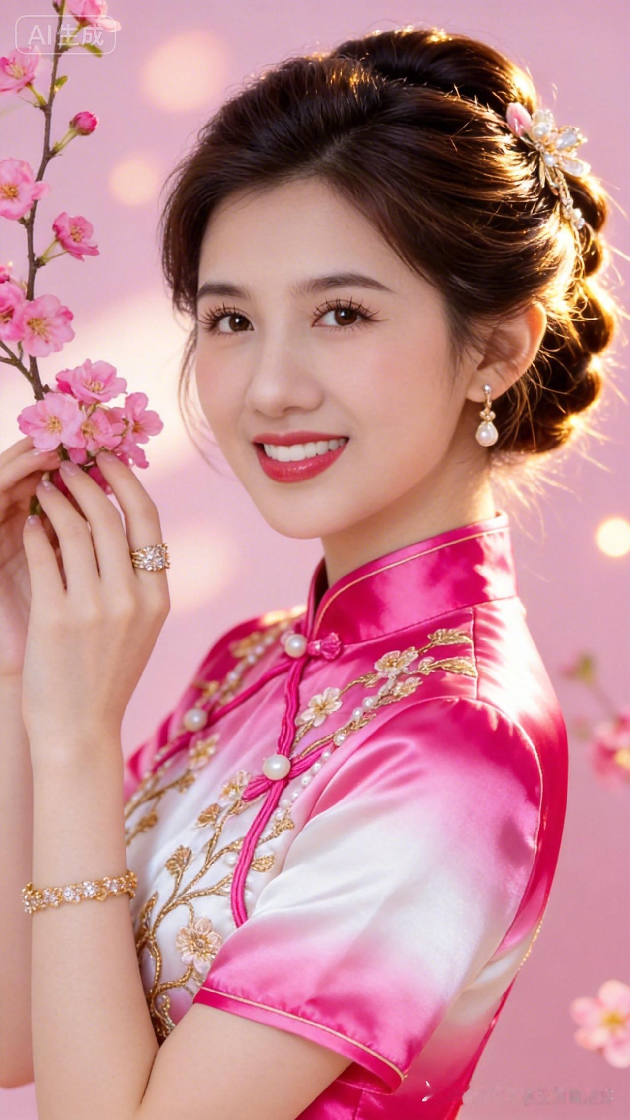 粉嫩春日，花枝招展，笑靥如花🌸💕