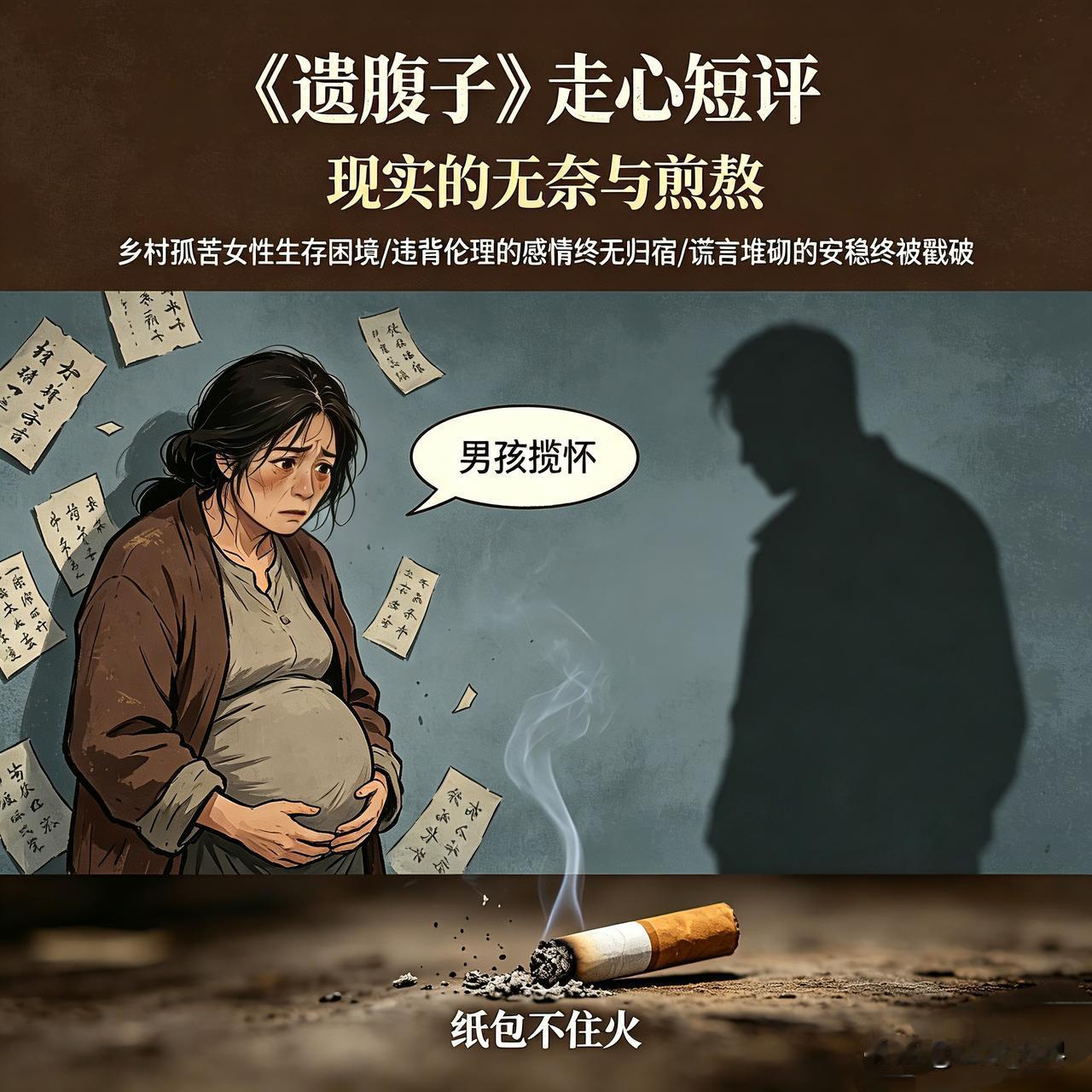 我把微小说《遗腹子》
让豆包给的中心短评：
 
这篇微小说太戳心，字字都是现实的