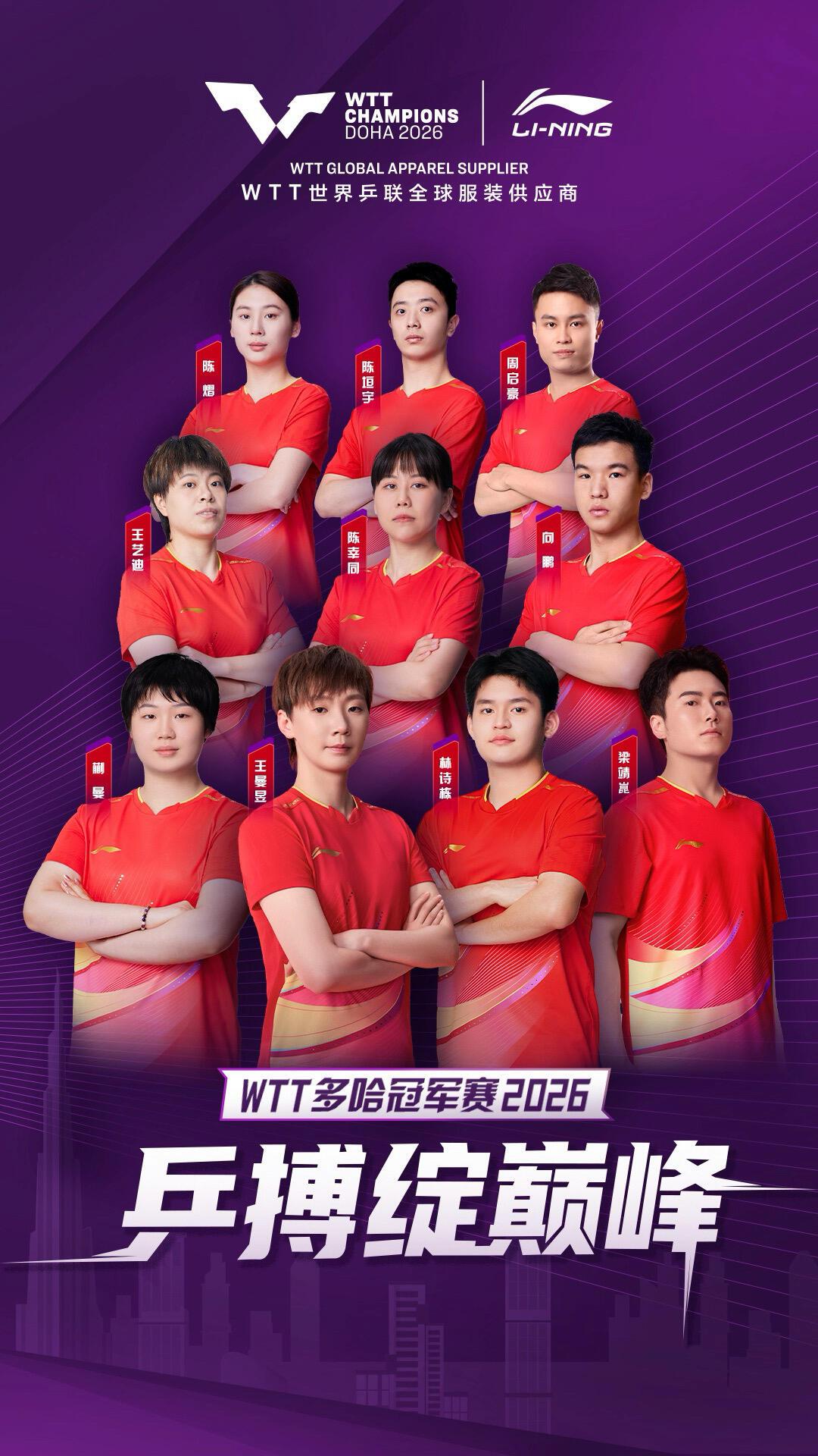 还的是王曼昱，多哈比赛曼昱和林诗栋坐上了莎莎和王楚钦的位置，都可以顶上！
大胖和