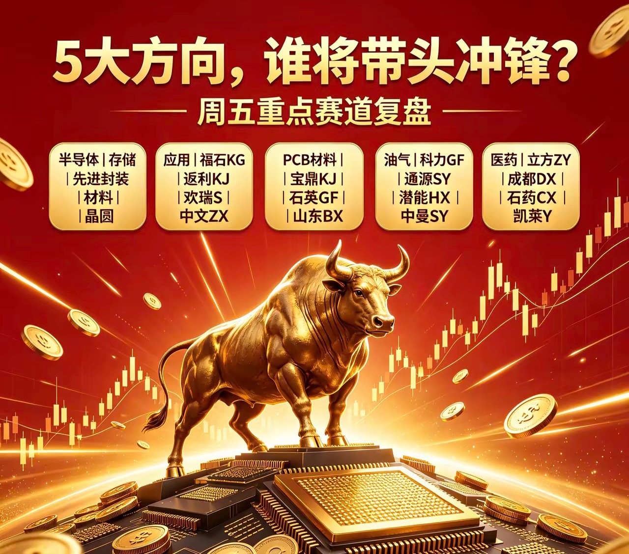 五大核心方向出炉谁会成为下周领涨龙头？周四盘面结构强度综述。科技战场进入白热化，