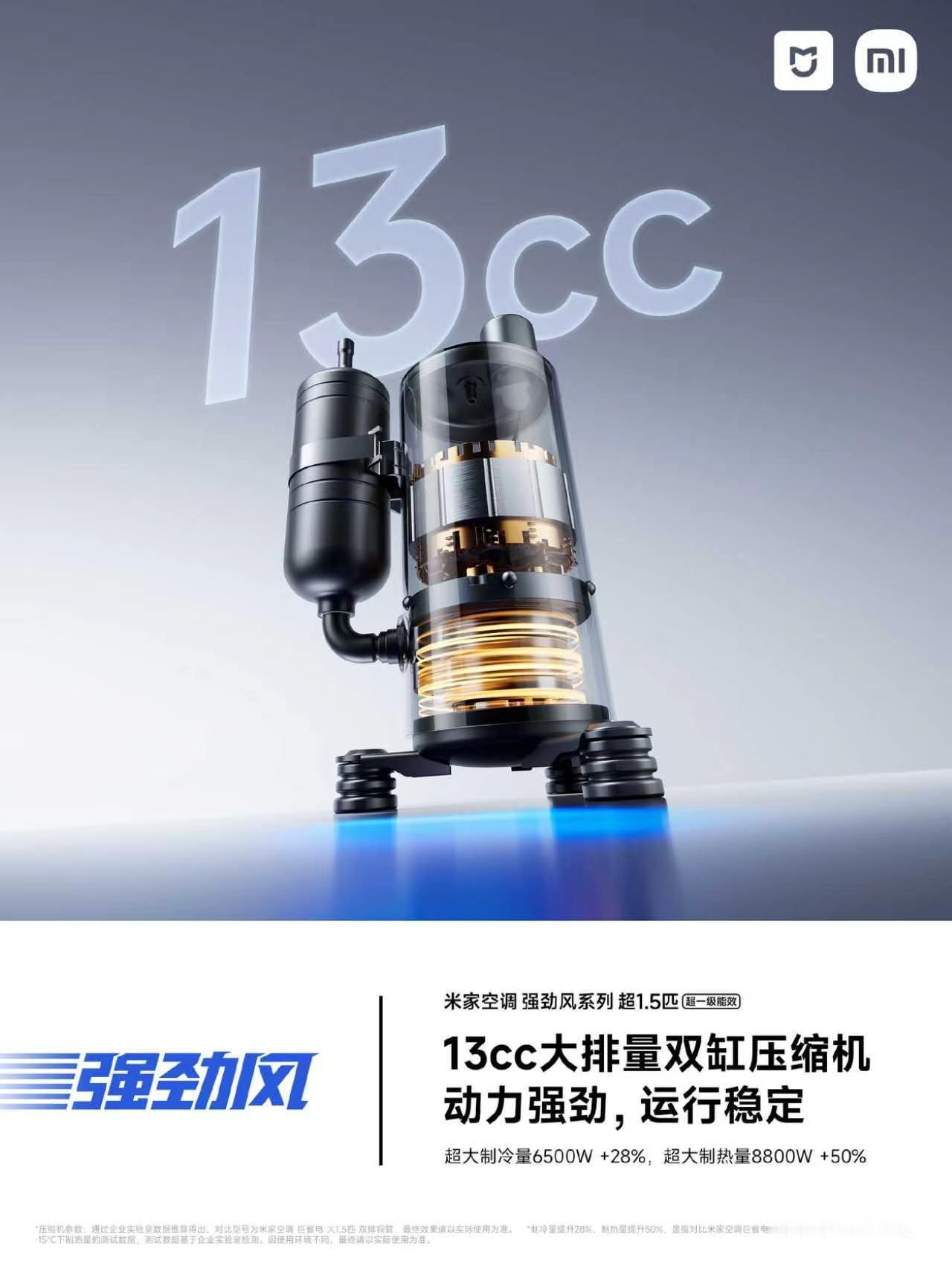 米家空调强劲风 Pro超1.5匹超一级能效，是小米全新性能旗舰挂机，3000元档