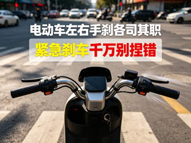 电动车左右手刹各司其职，紧急刹车千万别捏错