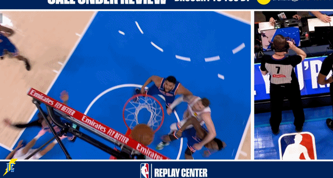 裁判认为是哈腾碰出界的，马戴申请挑战，经过回看后判定维持原判，挑战失败！尼克斯v