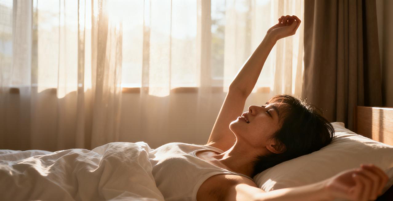 闹钟响了先别慌，伸个懒腰再起床！别小看这几秒的“人体拉伸术”，悄悄消耗的热量够给