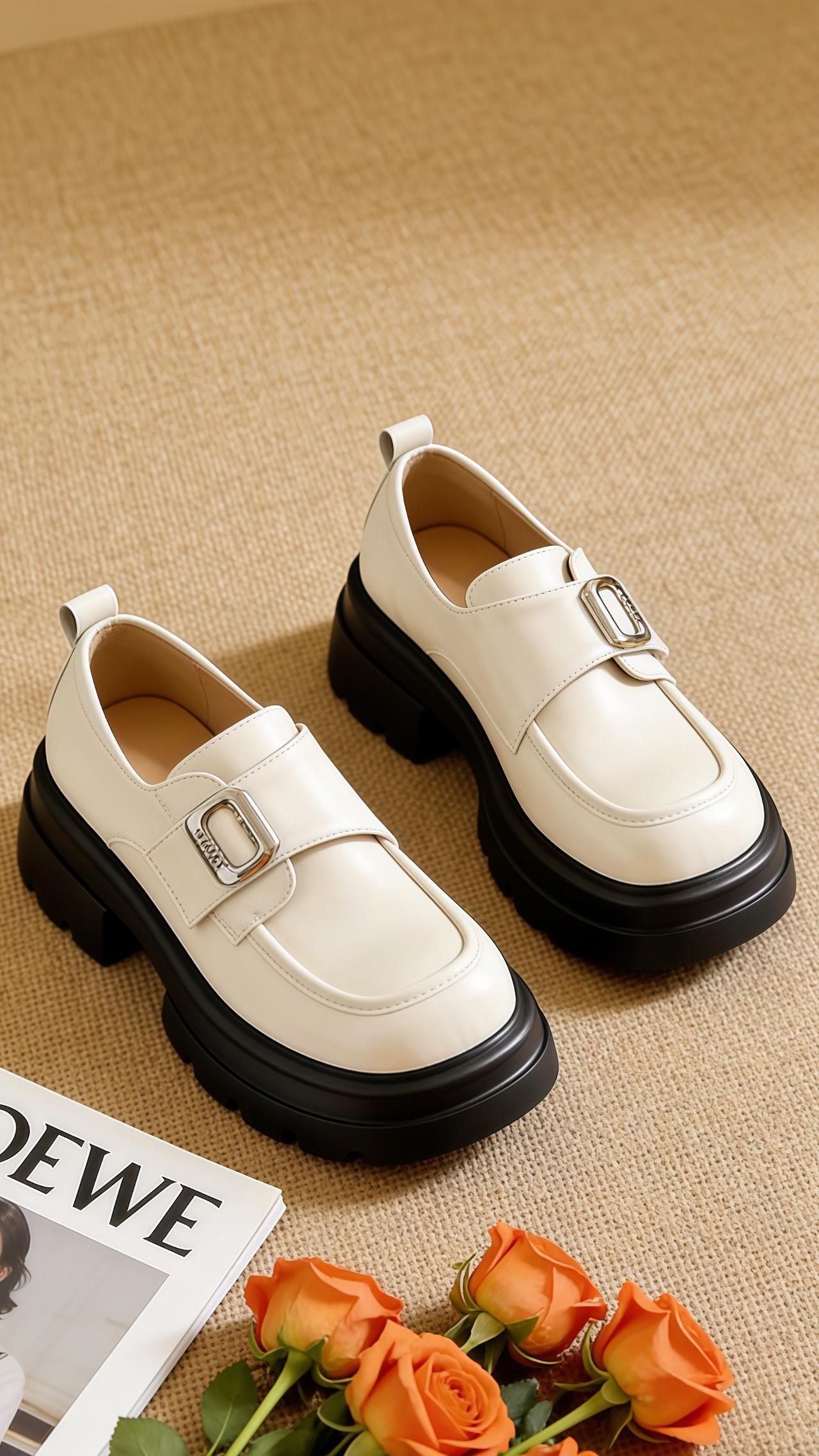 英伦风厚底乐福鞋