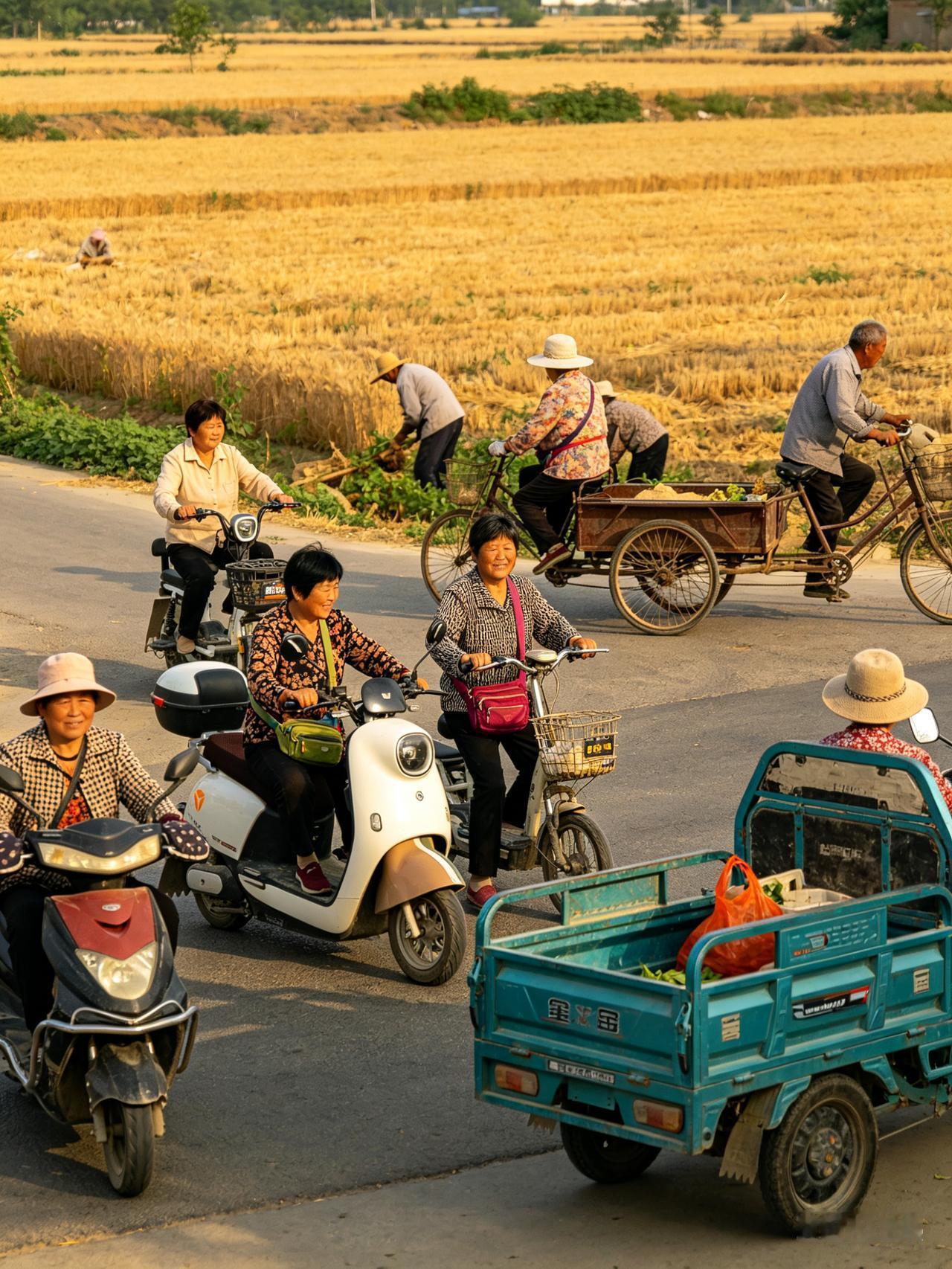 发现了吗？农村大妈下地干活，人人都挎一个斜挎包
 
今天回老家，刚一进村口就留意