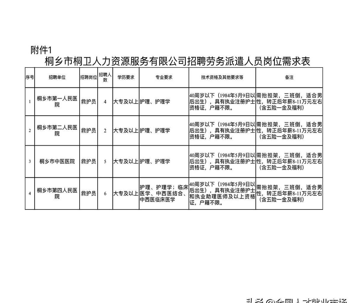 2025年桐乡市桐卫人力资源服务有限公司招聘公告来啦！

这次报名时间可要记准了