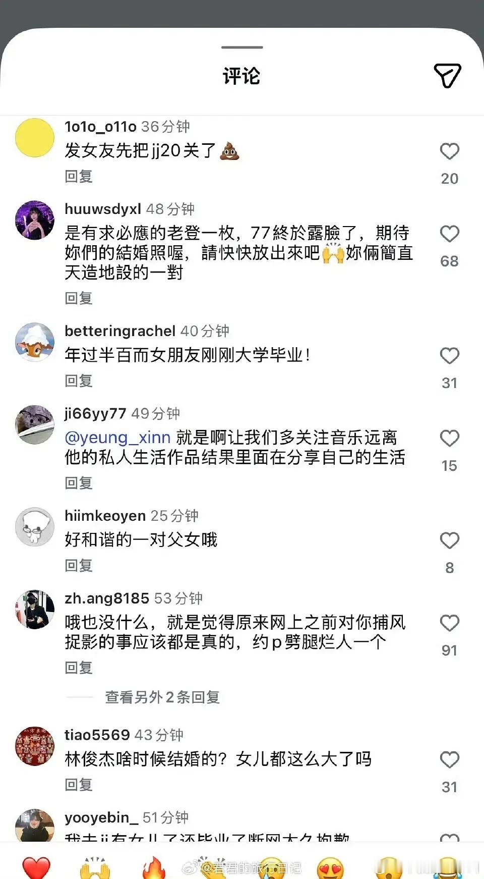 林俊杰ins评论区现状 