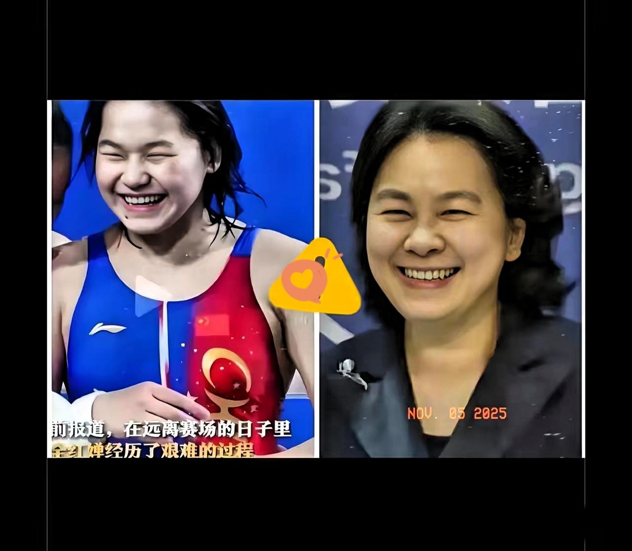 这下真的惊到我了！全红婵重返跳水台夺冠的笑容，居然和华春莹撞脸了！
 
不是五官